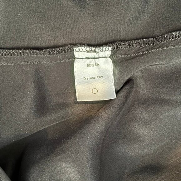 Amour Vert 100% Silk Black Long Sleeve V-Neck Blouse - Size S - Picture 5 of 5